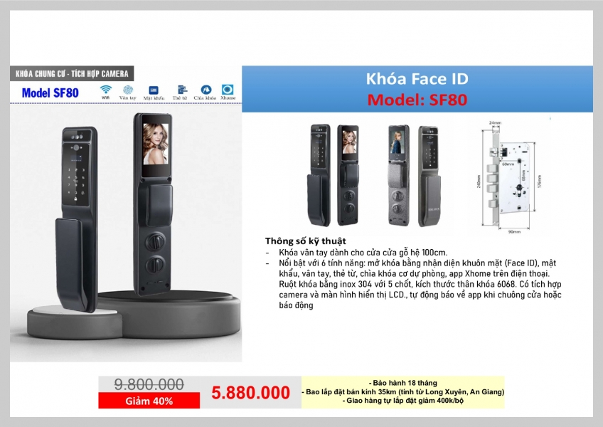 KHÓA FACE ID - SF80