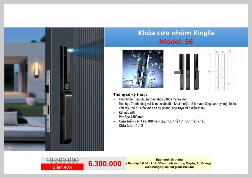 KHÓA ID CỬA NHÔM - S6