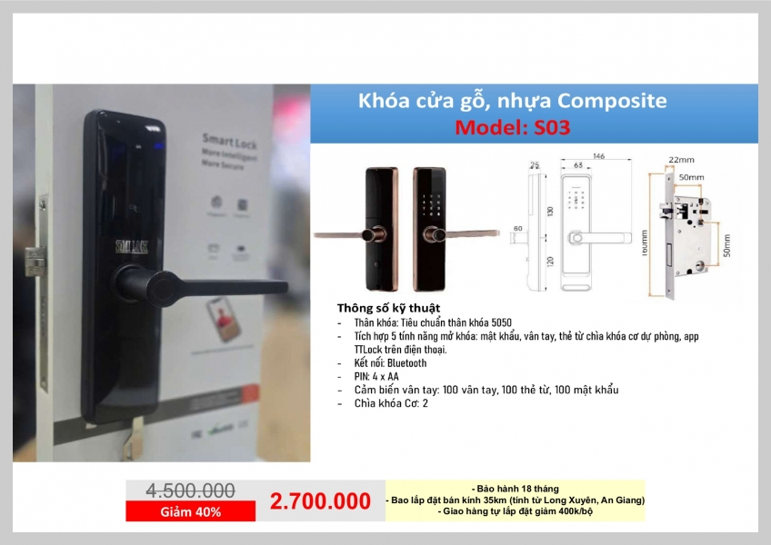 KHÓA ID CỬA NHỰA - S03