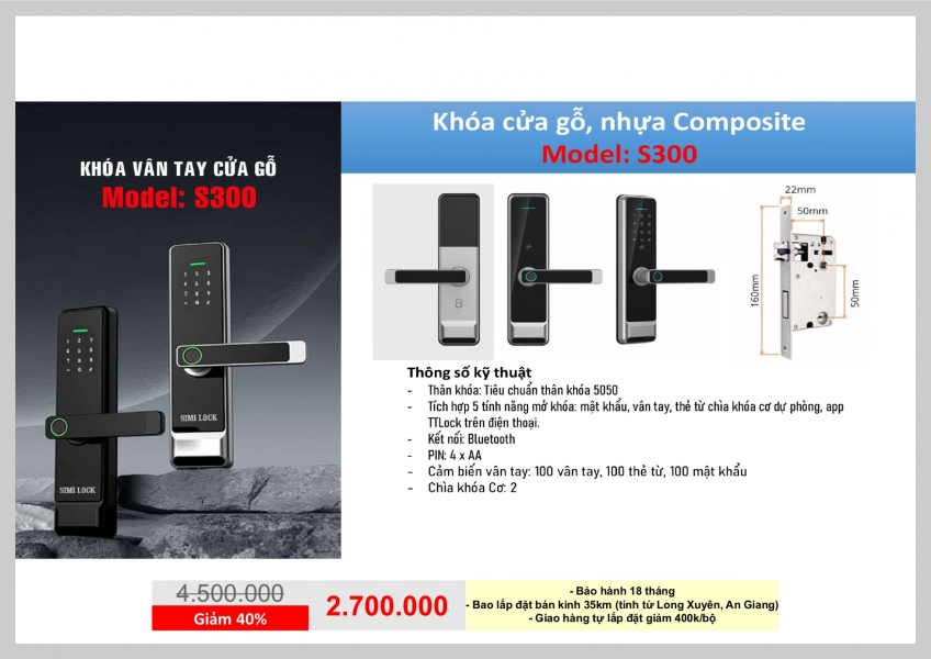 KHÓA ID CỬA NHỰA - S300